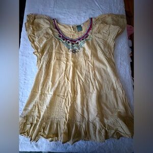 Nomad Yellow Blouse with Vibrant Embroidery